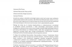 List gratulacyjny od Minister Edukacji